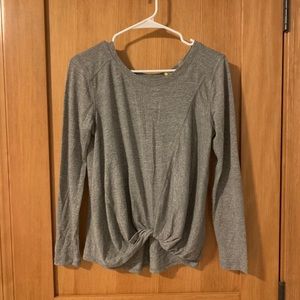 zella gray knot top